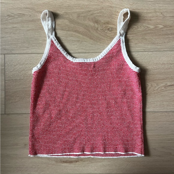 Chanel Red and White Cruise ‘23 Striped Terry Tank Top - Picture 3 of 3